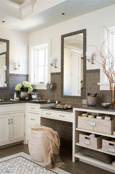 bathroom vanity with makeup table